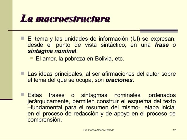 La estructura textual