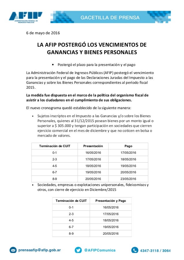 La Afip Posterg Los Vencimientos De Ganancias Y Bienes | la afip posterg los vencimientos de ganancias y bienes La Afip Posterg Los Vencimientos De Ganancias Y Bienes | la afip posterg los vencimientos de ganancias y bienes