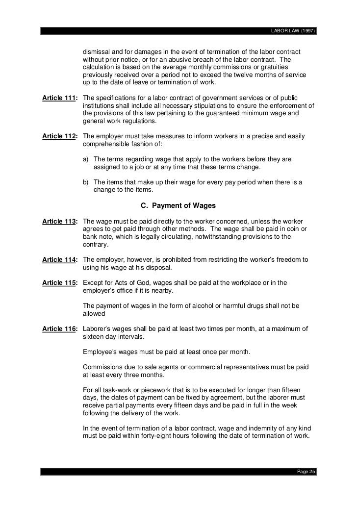 c contract schedule labor