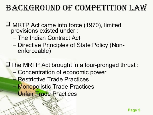 cases on the mrtp act English courts subsequently decided a range of cases which sherman act enforcement of competition law has been based on practices act (mrtp. cases on the mrtp act English courts subsequently decided a range of cases which sherman act enforcement of competition law has been based on practices act (mrtp.