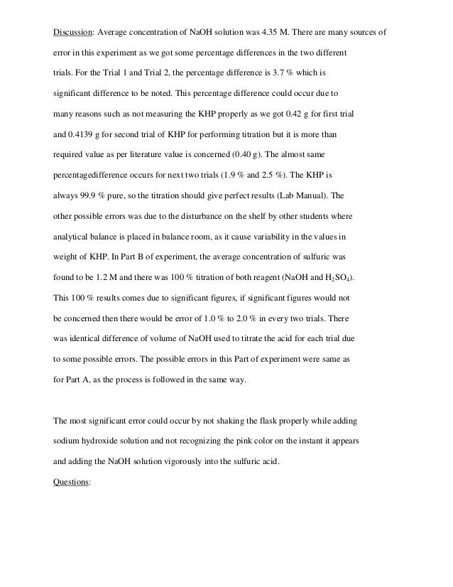 chemistry lab report example college