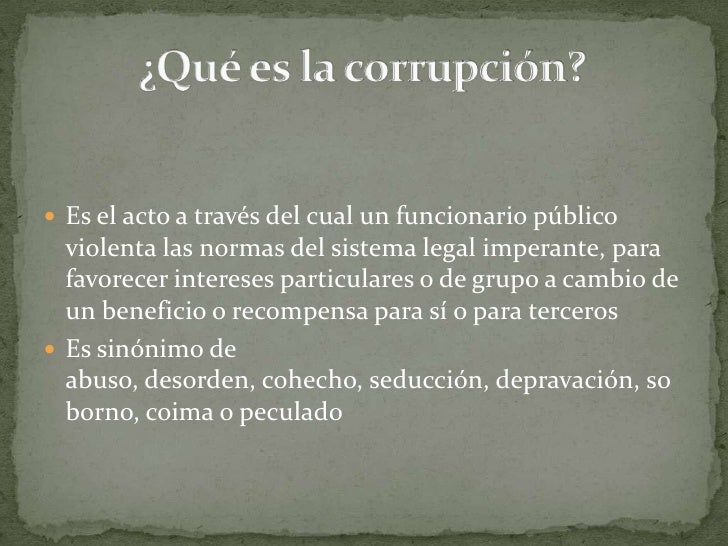 La corrupción el ecuador