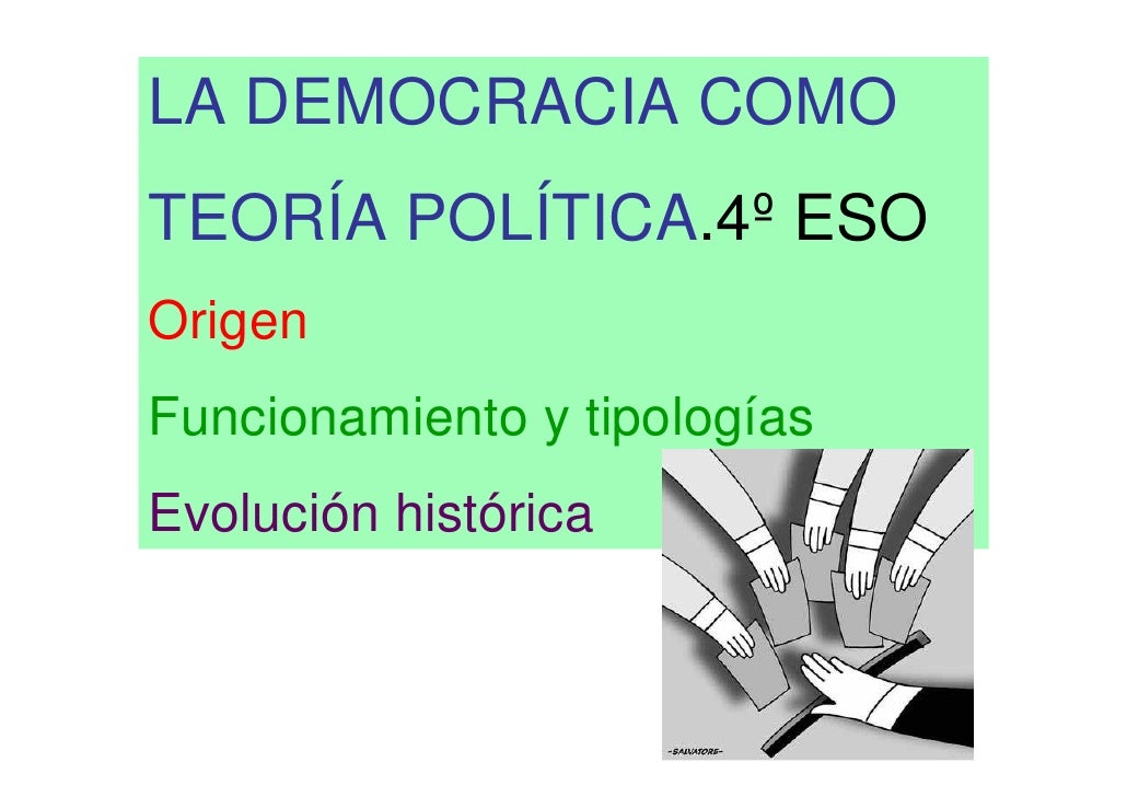 TEORIA DEMOCRACIA teoria democracia:
