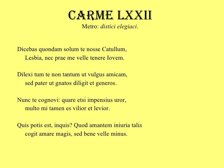 Dicebas Quondam Solum Te Nosse Catullum