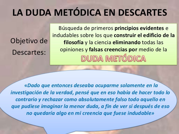 La duda metódica en descartes La duda metódica en descartes