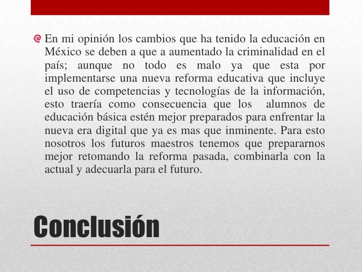 La educación actual en méxico