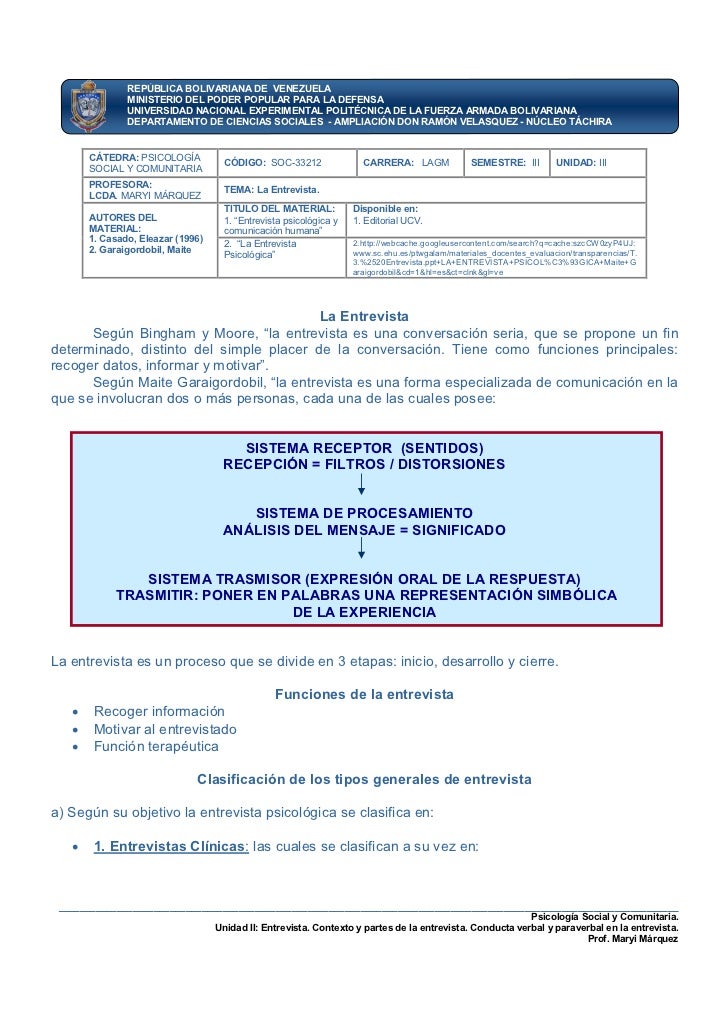 ESTRUCTURA ENTREVISTA estructura entrevista: