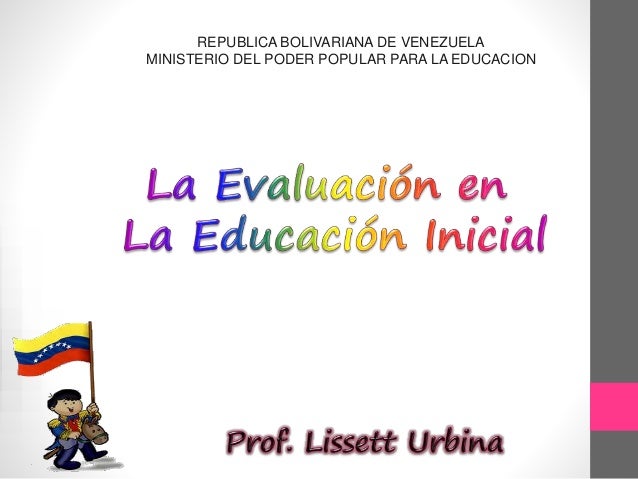 EVALUACION EN EDUCACION INICIAL evaluacion en educacion inicial: