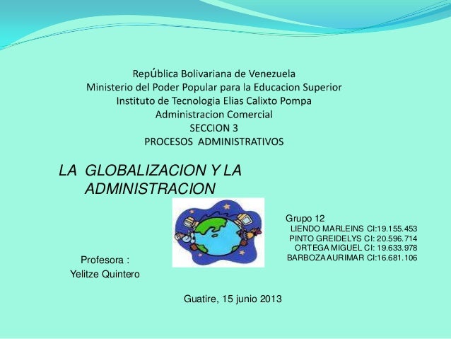 La Globalización y La Administración