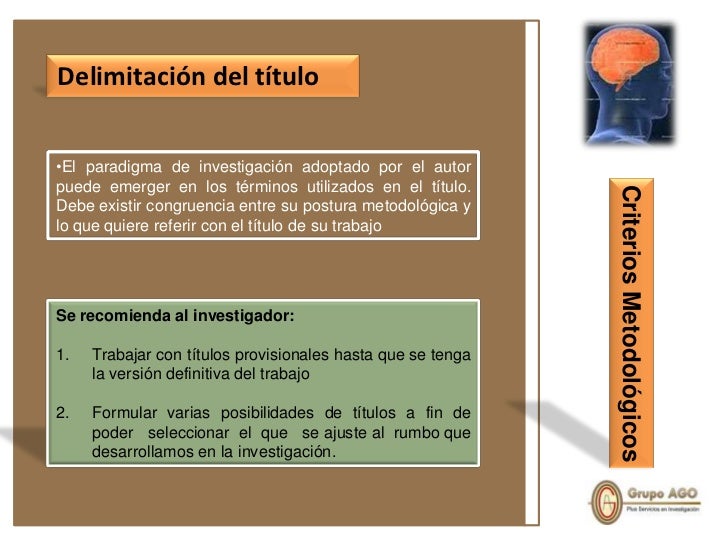La investigación, su tema y título