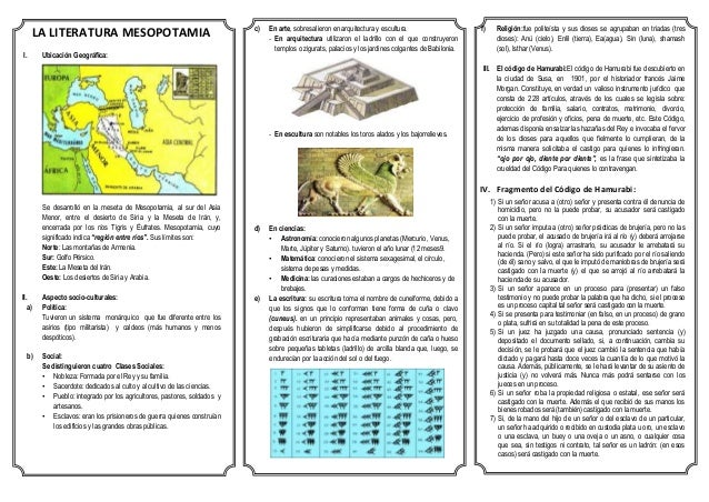 LA LITERATURA MESOPOTAMIA la literatura mesopotamia: