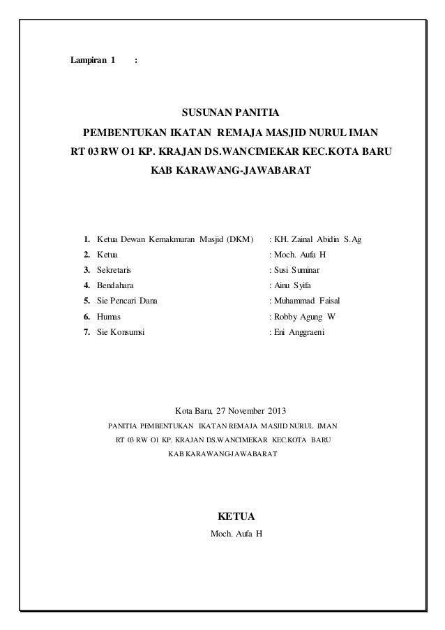 Proposal 17 Agustus Remaja Masjid Di Sarangan