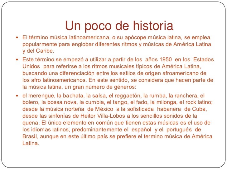 Historia De La Música Latinoamericana Resumen