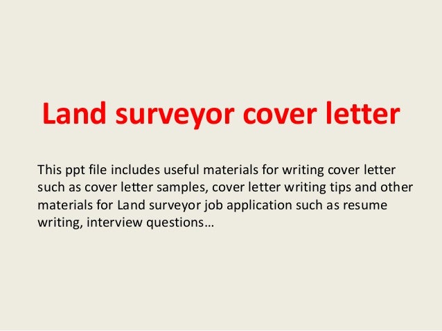 Cover letter for land surveyor resume