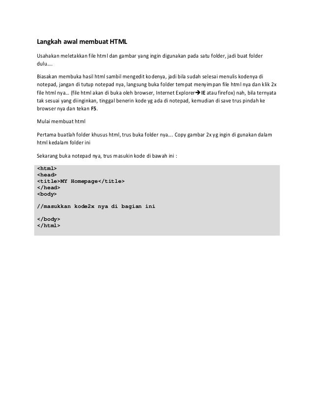 Langkah Awal Membuat Website Dengan Html | langkah awal membuat html Langkah Awal Membuat Website Dengan Html | langkah awal membuat html