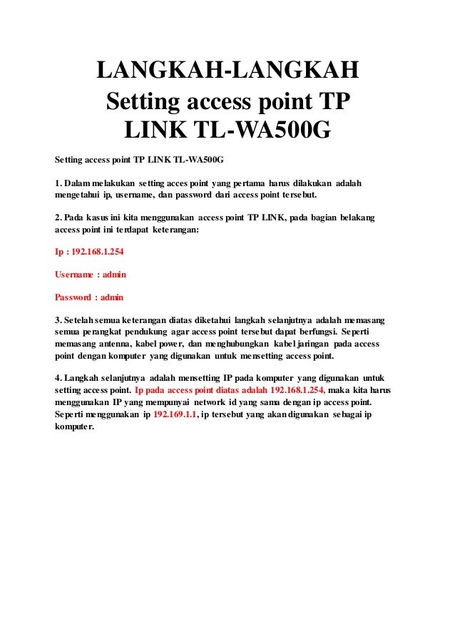 Langkah Langkah | langkah langkah setting access point Langkah Langkah | langkah langkah setting access point