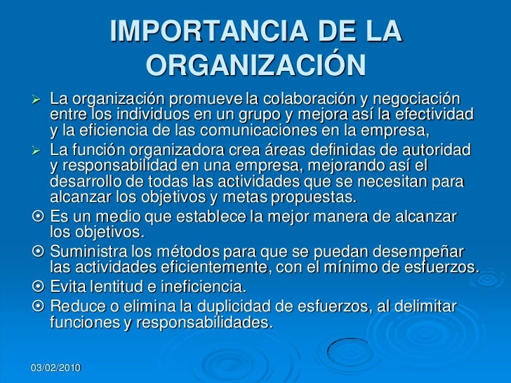 Importancia De La Organizacion En Administracion es.slideshare.net