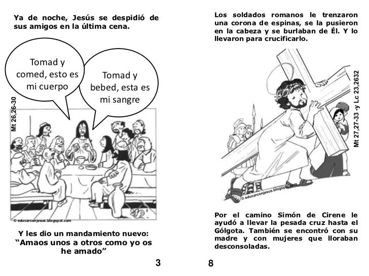 Los soldados romanos le trenzaron una corona de espinas, se la pusieron en la cabeza y se burlaban de Él. Y lo llevaron pa...