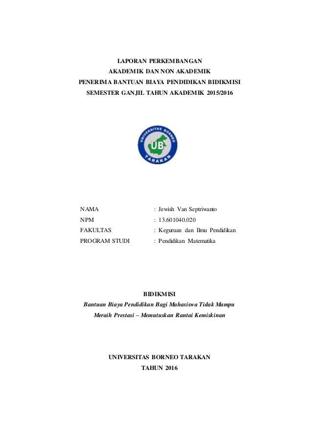 Laporan bidik misi 2016[1]