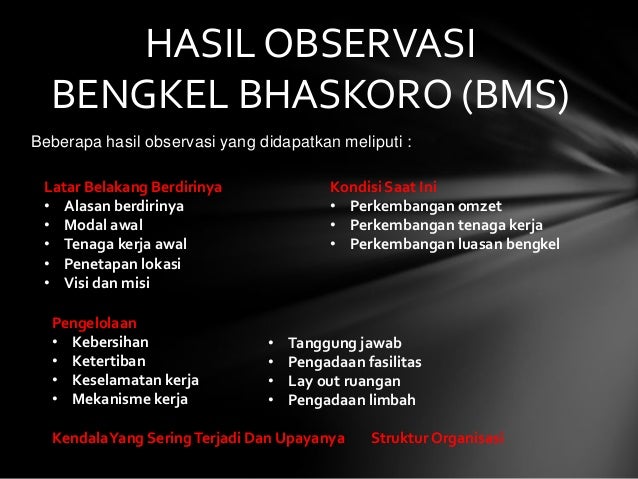 Laporan Observasi Management Bengkel