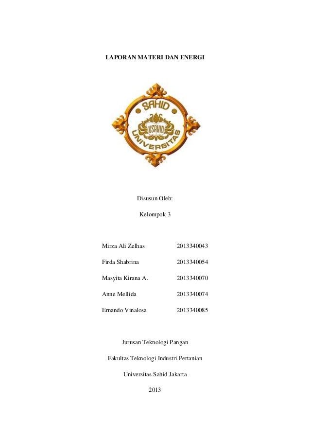 Laporan Praktikum Kimia - Materi dan Energi