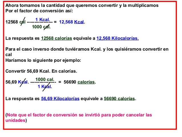 Como Pasar De Kcal A Kj