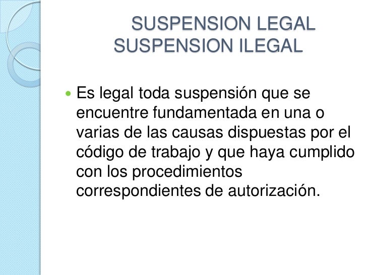 La suspensión del contrato de trabajo en R. D.