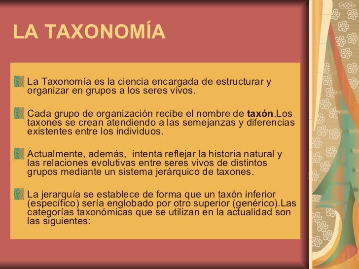 La taxonomía