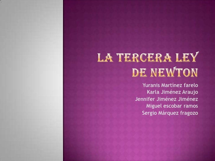 La Tercera Ley De Newton