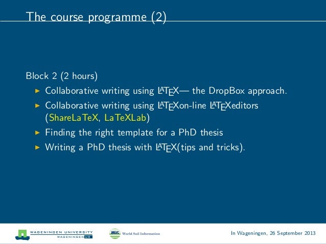 Write A Phd Thesis With Latex