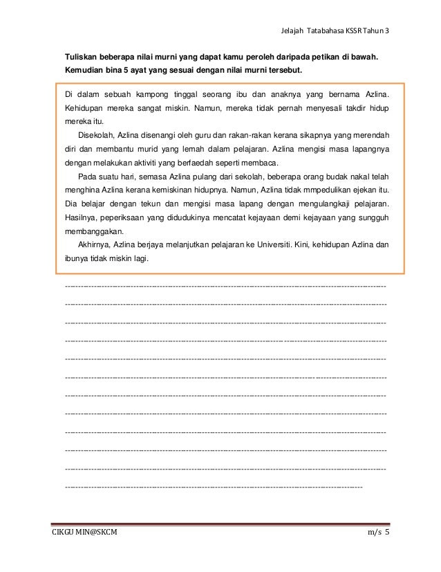 Latihan tatabahasa kssr tahun 3 kata sendi nama