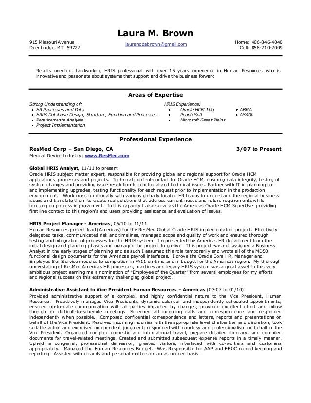 human resources resume sample