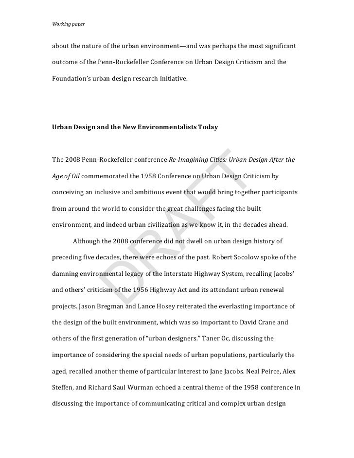 Urbanisation essay