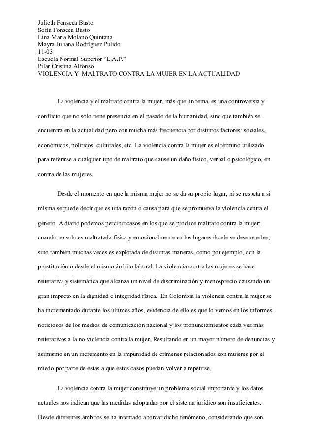 EL MALTRATO CONTRA LA MUJER el maltrato contra la mujer: