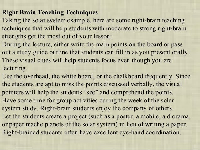 left and right brain research paper Free right brain papers, essays, and research papers right vs left brain learning - right versus left brain learning the human brain is the most complex organ. left and right brain research paper Free right brain papers, essays, and research papers right vs left brain learning - right versus left brain learning the human brain is the most complex organ.