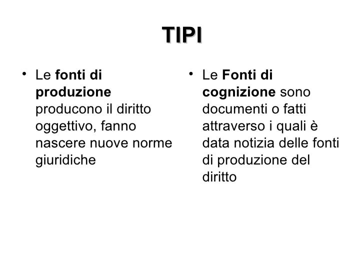 Le fonti del diritto