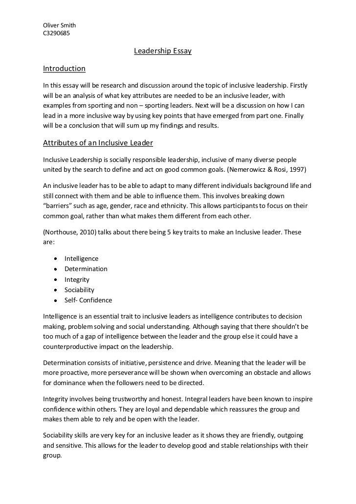 How To Be A Leader Essay leadership essay How To Be A Leader Essay leadership essay