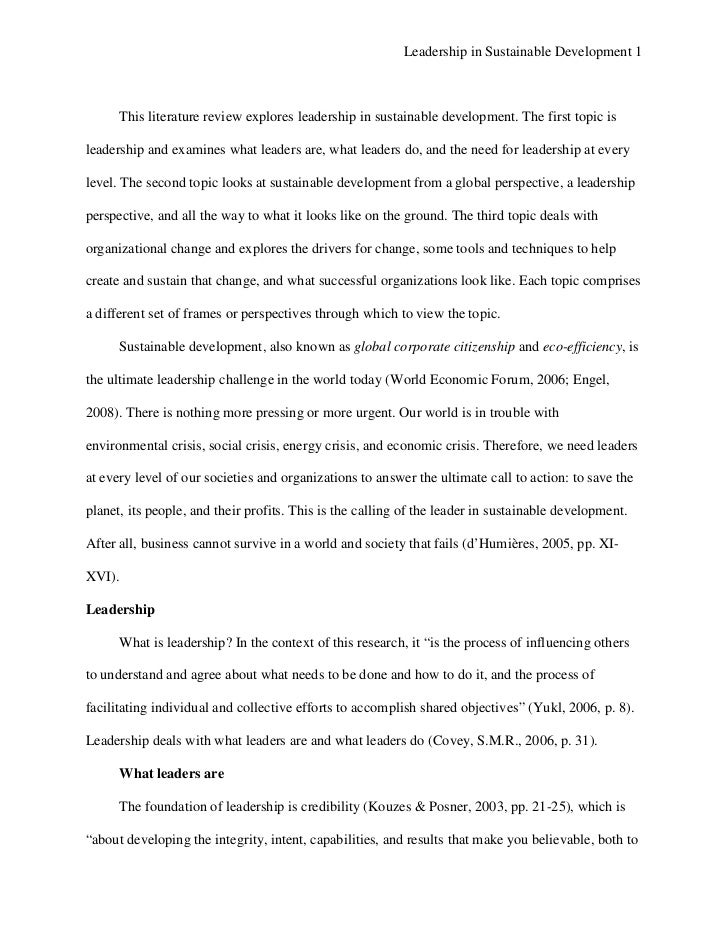 literature review on leadership development literature review on leadership development