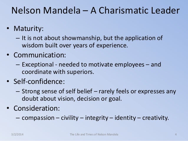 Nelson mandela leadership style essay