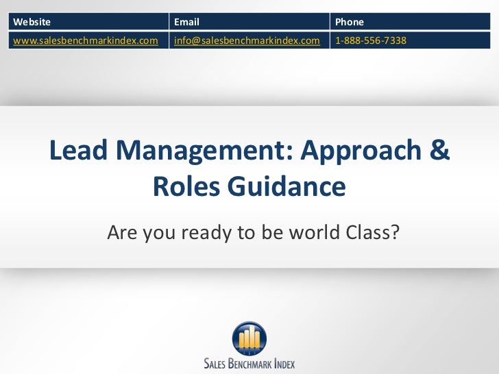 Lead management Approach & Roles Guidance