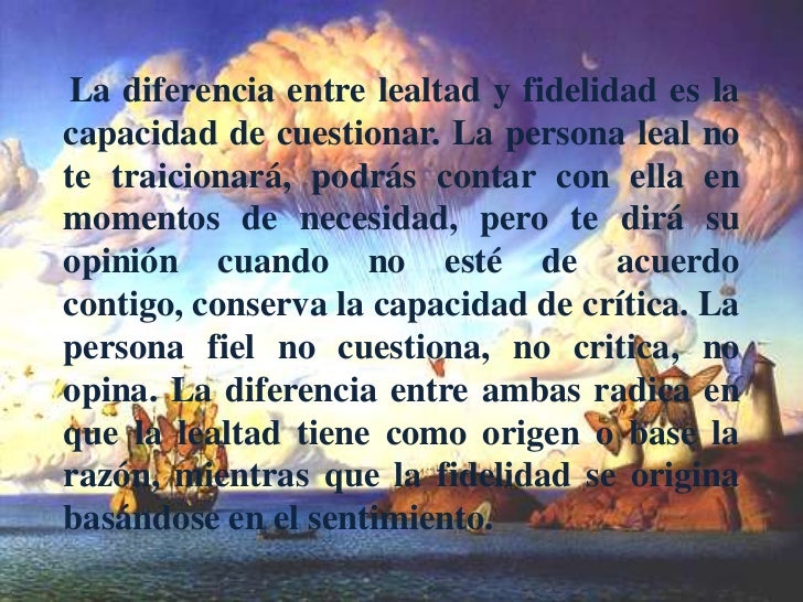 Lealtad y fidelidad