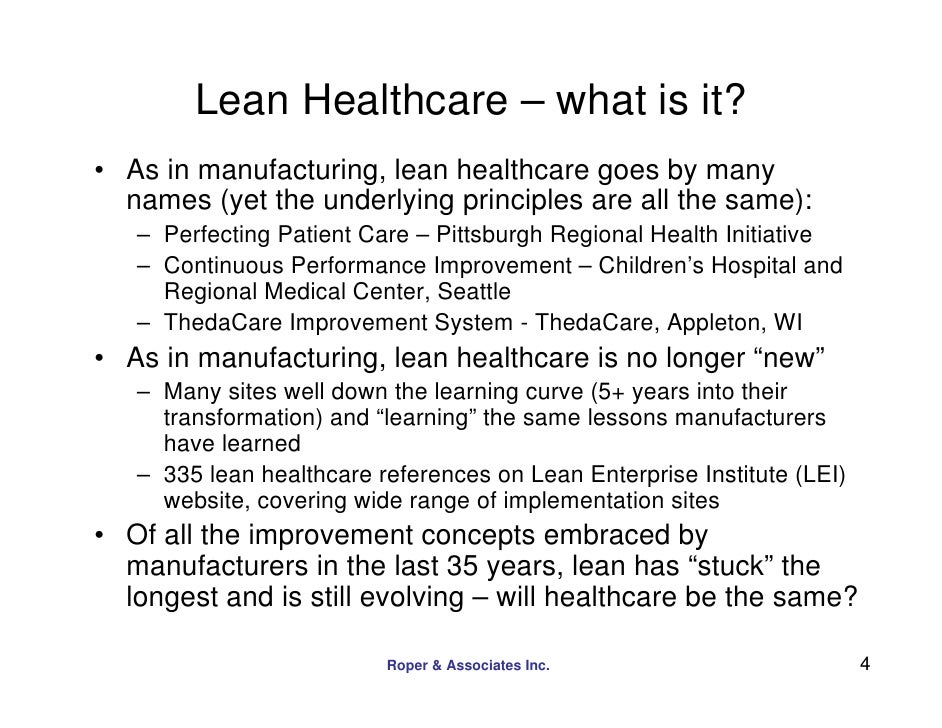 Lean Healthcare Overview