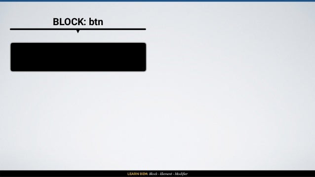 LEARN BEM: Block - Element - Modifier
BLOCK: btn
 