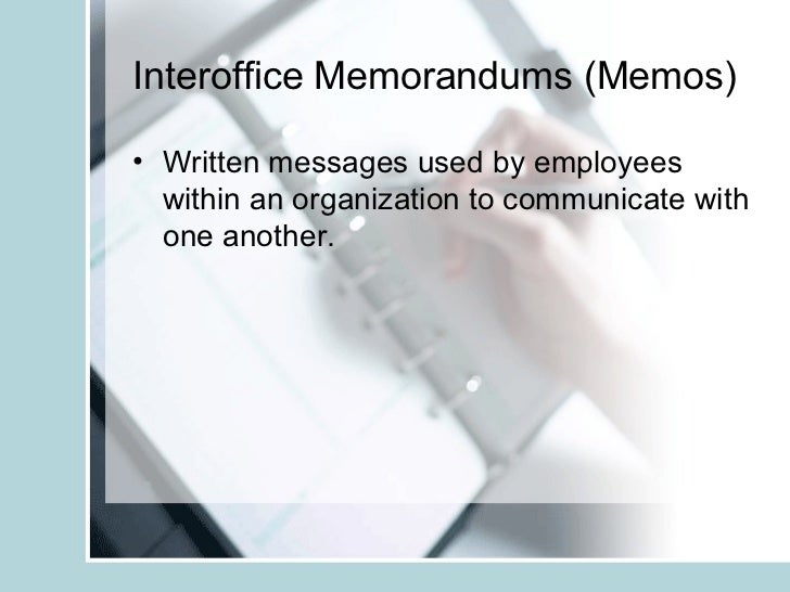 Back panel heading examples of interoffice communication