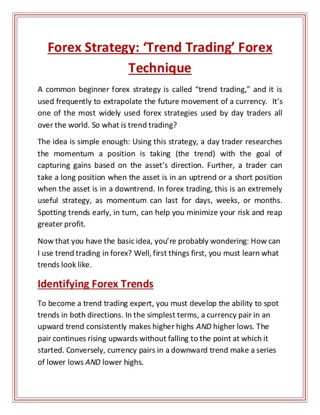 Forex trend trading techniques
