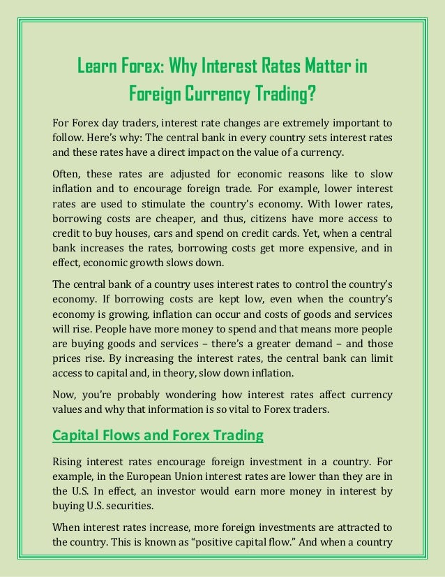 interest rates in forex trading
