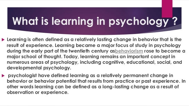 What Is Learning In Psychology Pdf