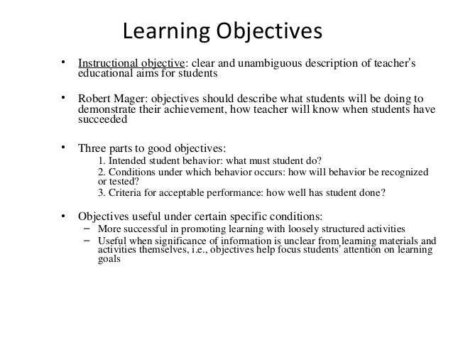 objective of teacher