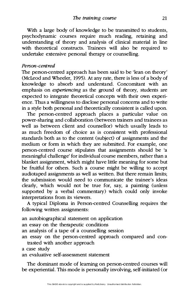 Learning and writing in counselling