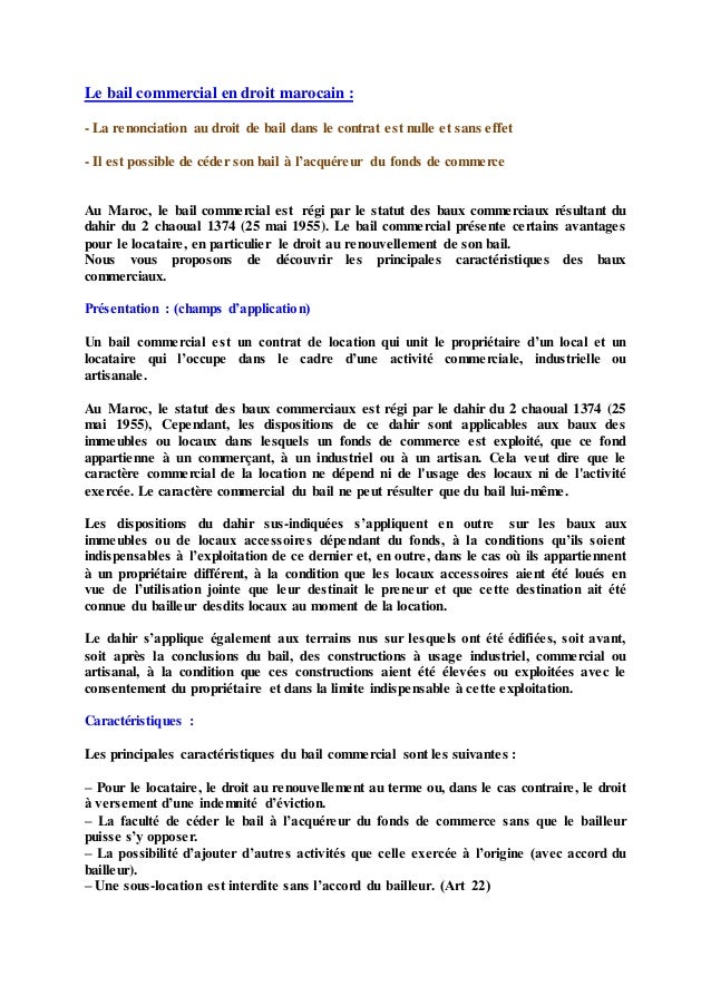 Droits fondamentaux et contrat de bail dissertation